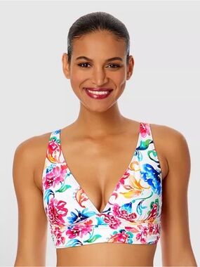 NWT Anne Cole Women’s
Watercolor Paisley Shirred Bikini Top